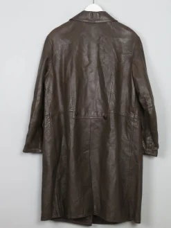 Women's Vintage Brown Leather Coat M/L