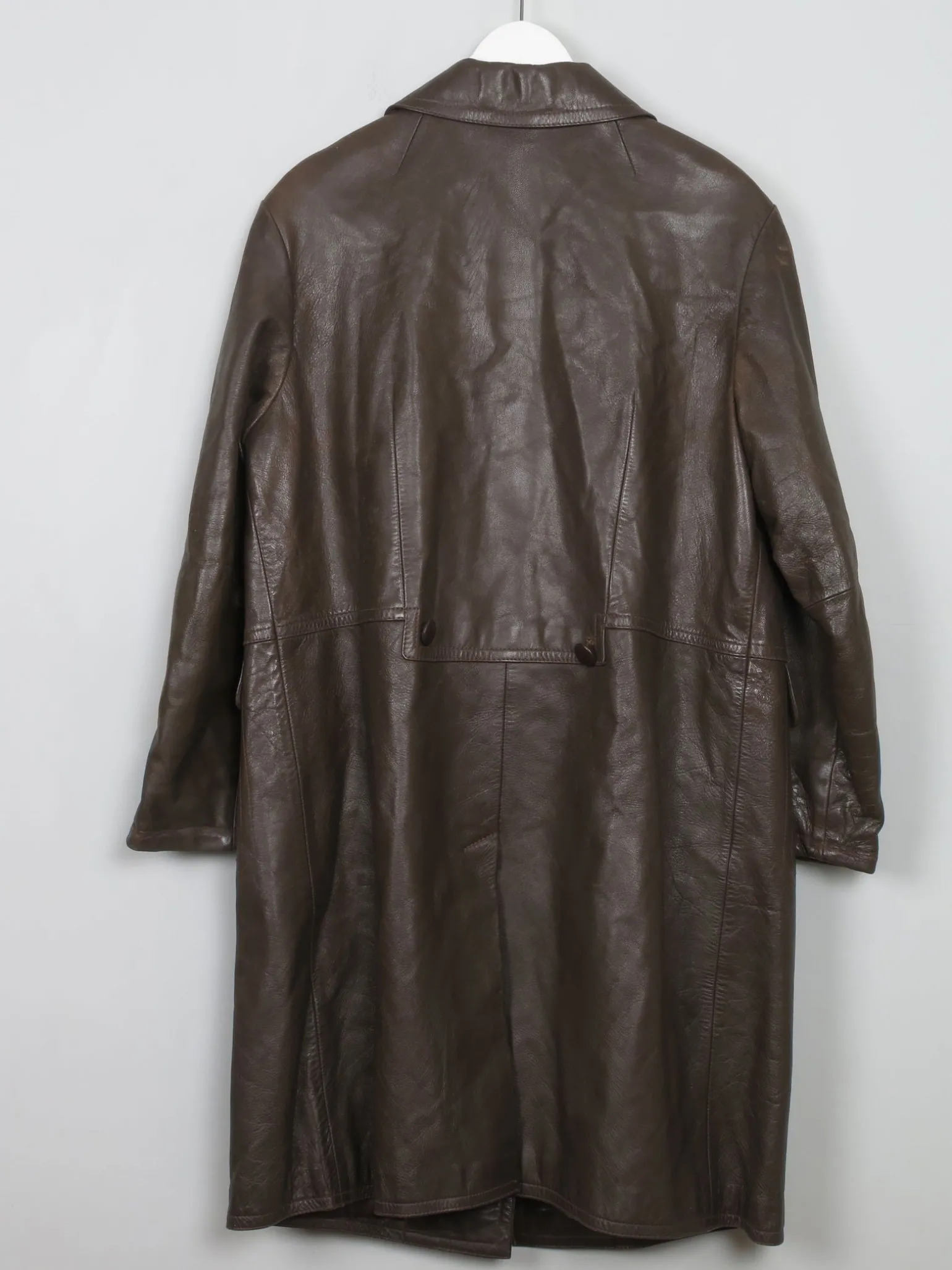 Women's Vintage Brown Leather Coat M/L