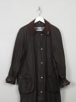 Women's Vintage Brown Long Wax Coat M