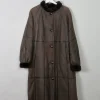 Women's Vintage Brown Shearling Long Coat M/L