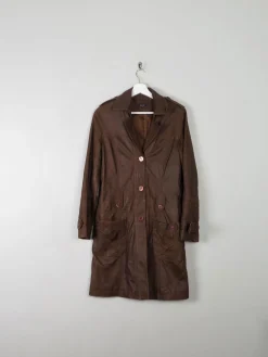 Women's Vintage Brown Short Leather Coat 8