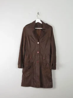 Women's Vintage Brown Short Leather Coat 8