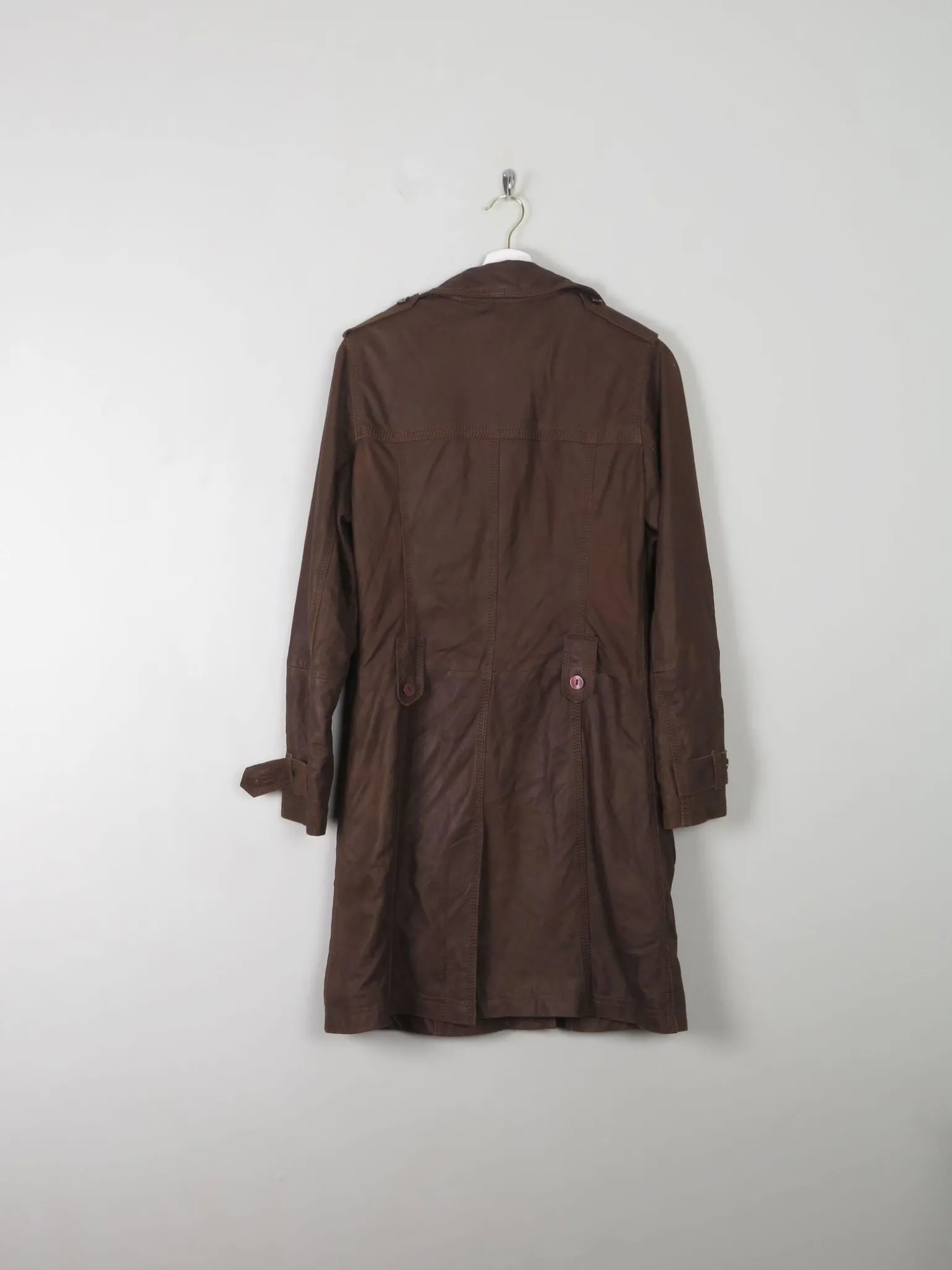 Women's Vintage Brown Short Leather Coat 8