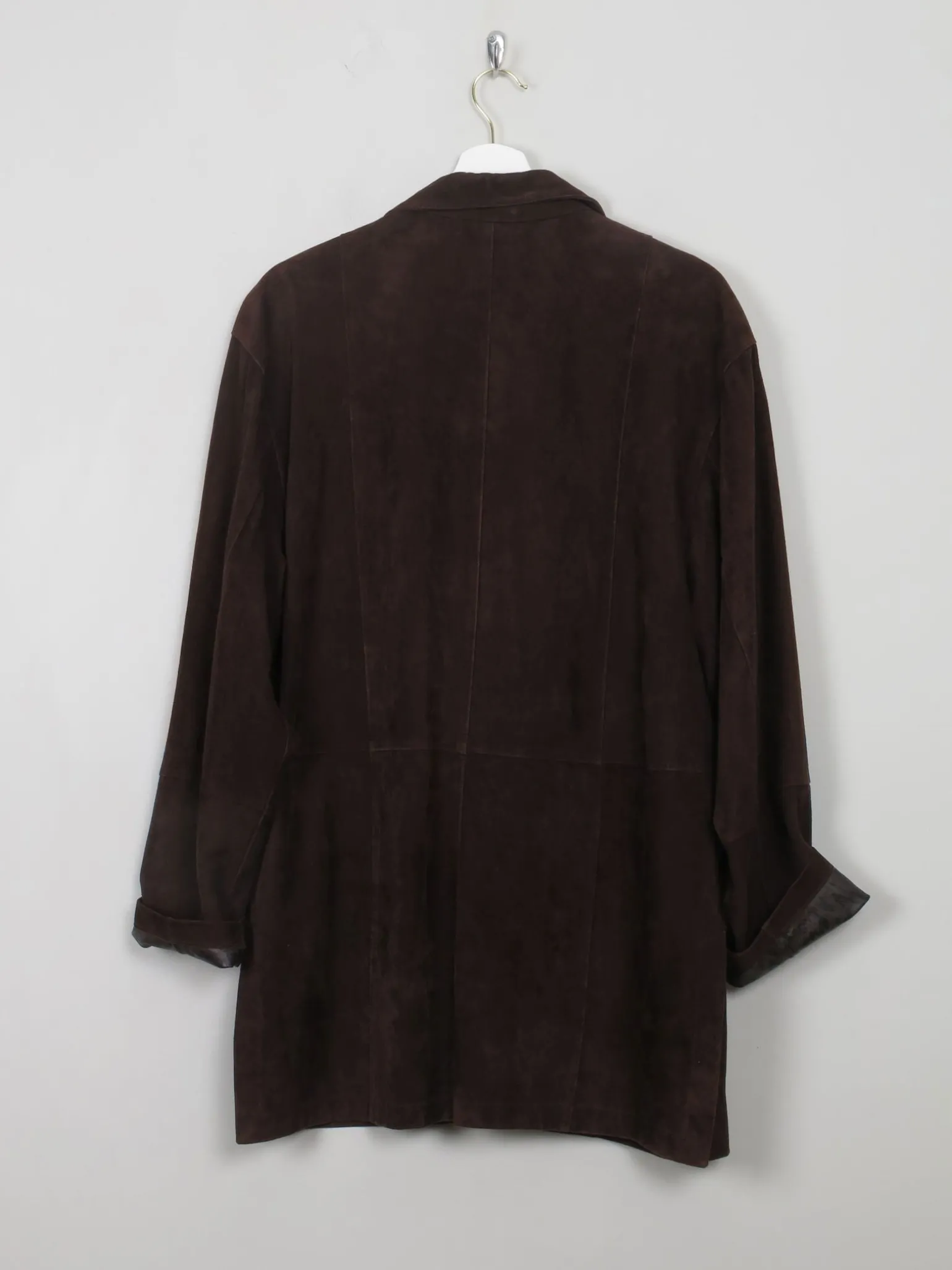 Women's Vintage Brown Suede Jacket M Oversized