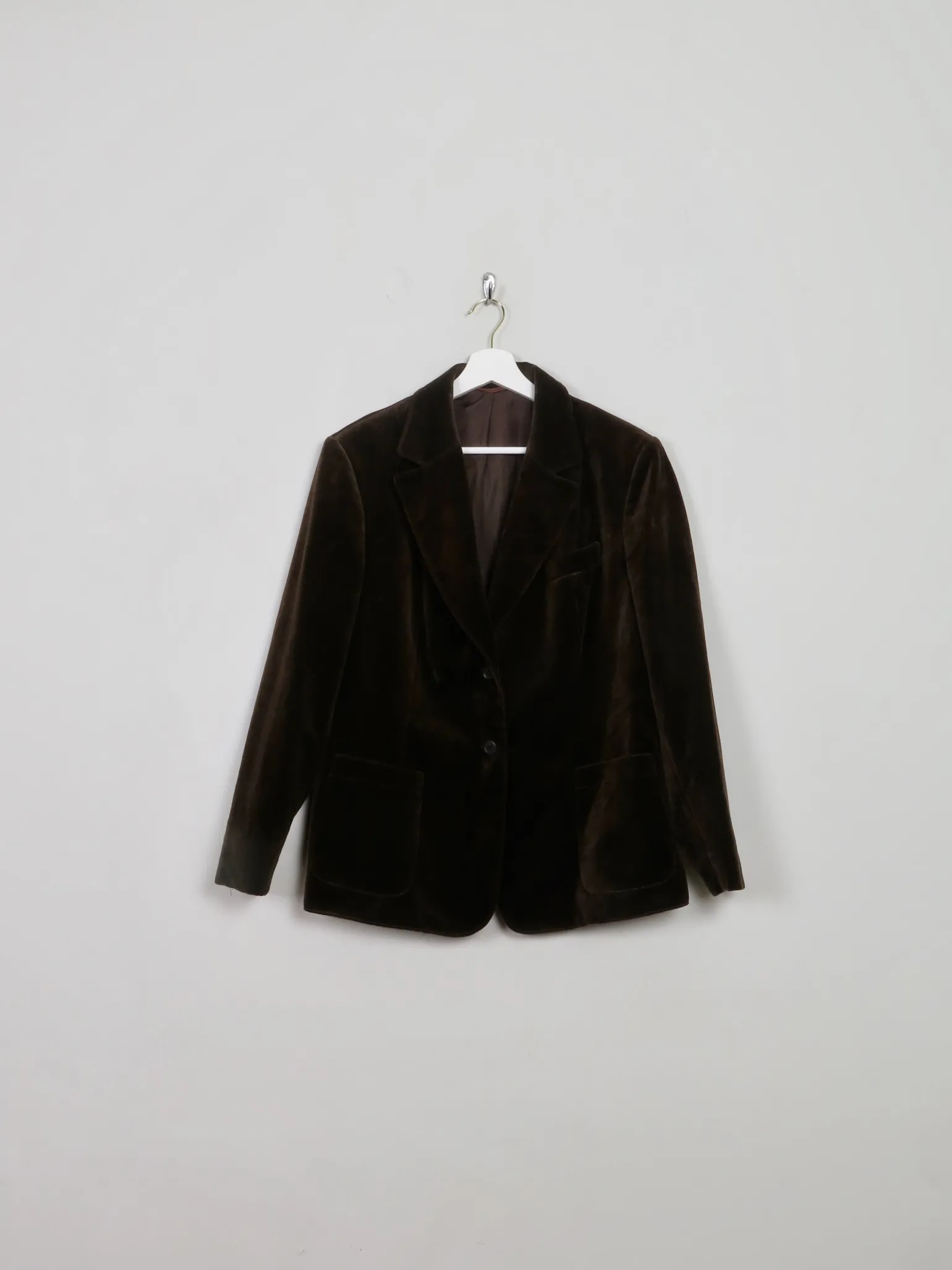 Women's Vintage Brown Velvet Jacket L