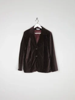 Women’s Vintage Brown Velvet Pinstripe Jacket L