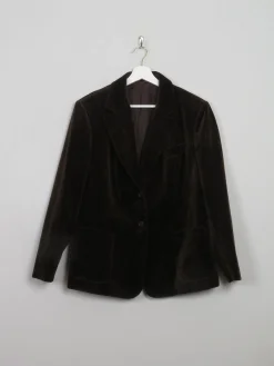 Women's Vintage Brown Velvet Jacket L
