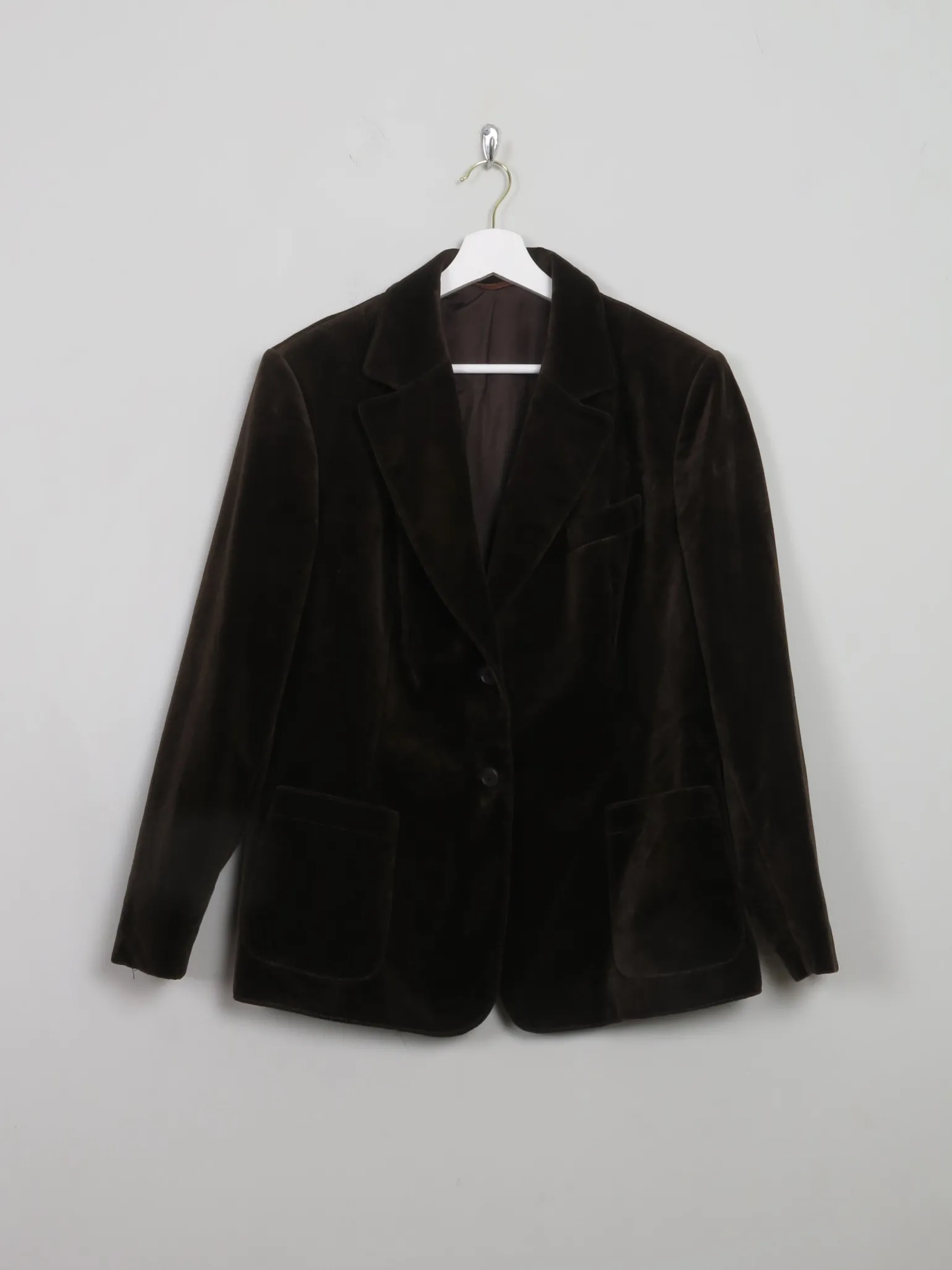 Women's Vintage Brown Velvet Jacket L