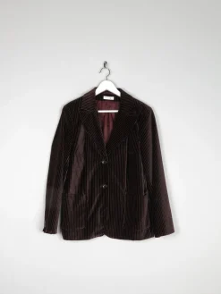 Women’s Vintage Brown Velvet Pinstripe Jacket L