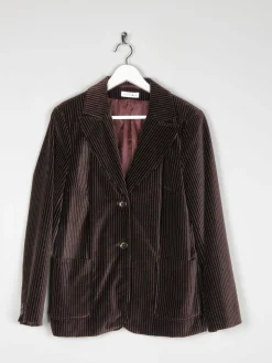 Women’s Vintage Brown Velvet Pinstripe Jacket L