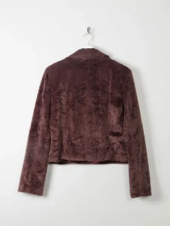 Women's Vintage Brown Velvet Cropped Jacket S