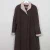 Women's Vintage Brown Wool Swing Coat M/L
