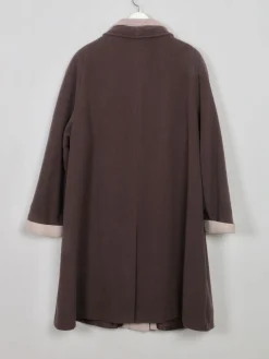 Women's Vintage Brown Wool Swing Coat M/L