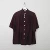 Women's Vintage Burgundy Silk Blouse M/L
