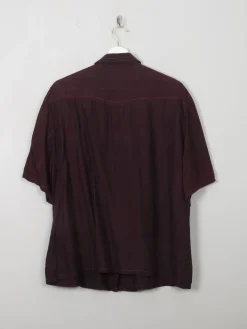 Women's Vintage Burgundy Silk Blouse M/L