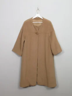 Women's Vintage Camel Cashmere 1950s Coat M