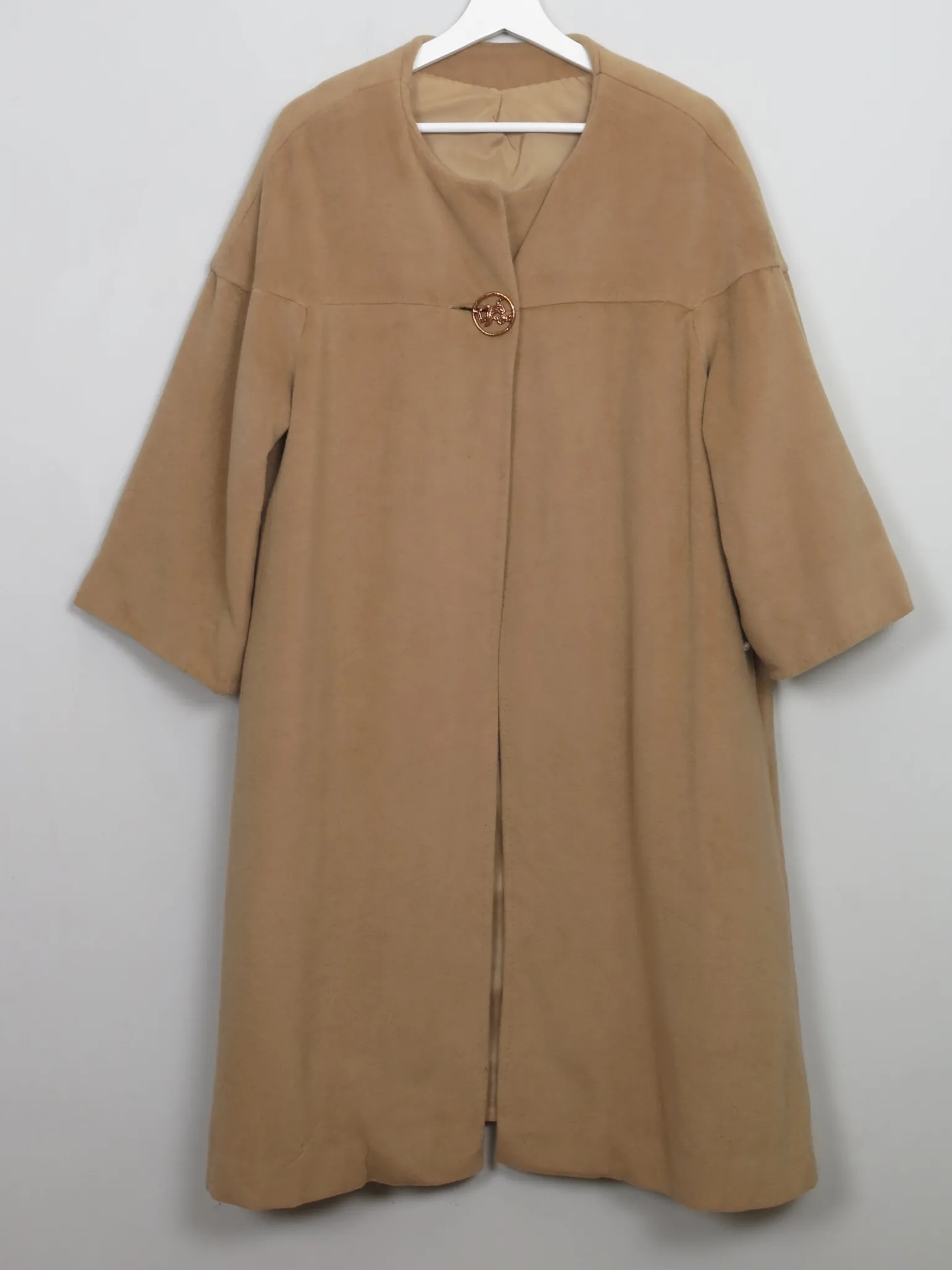 Women's Vintage Camel Cashmere 1950s Coat M