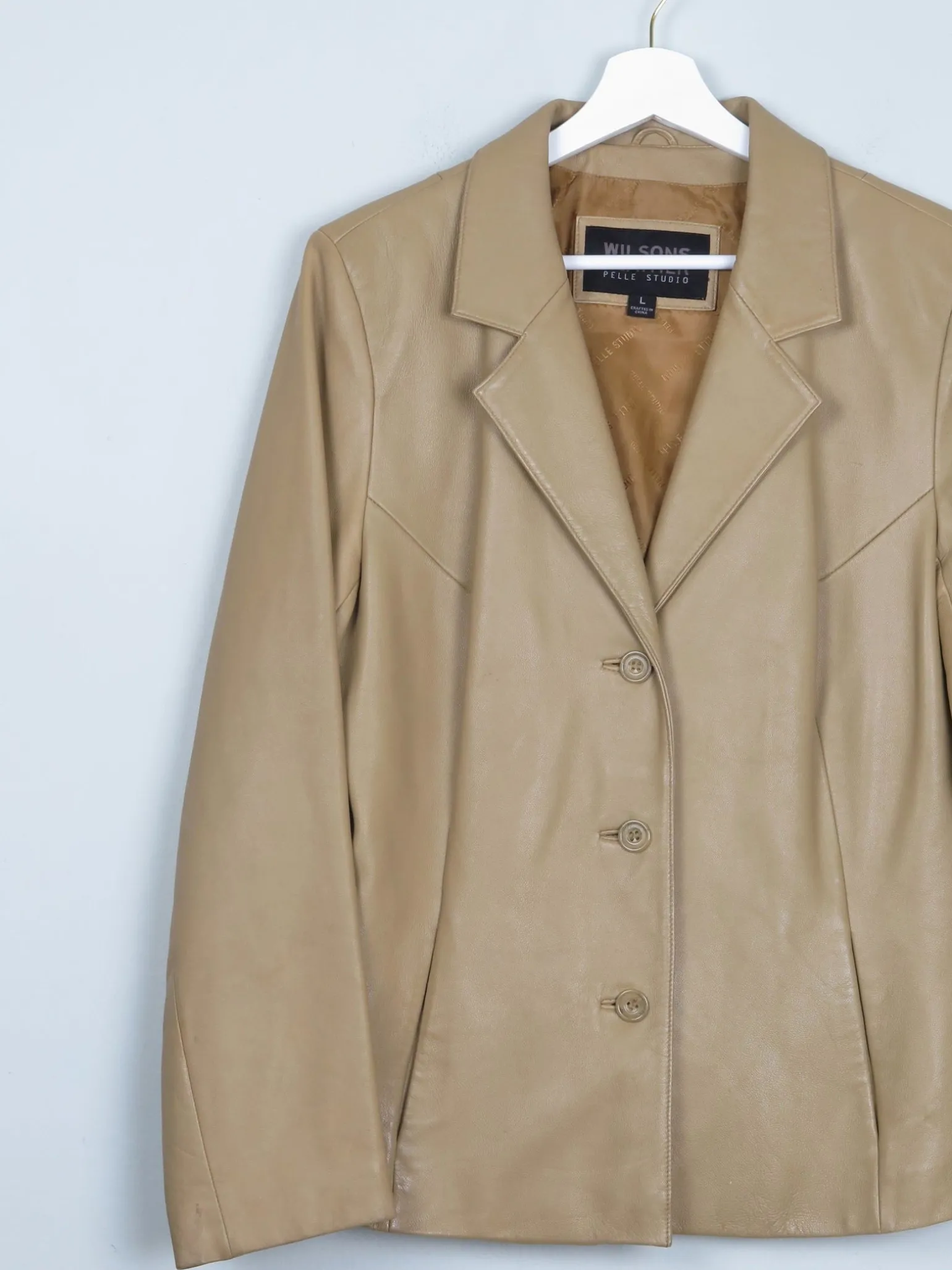 Women's Vintage Caramel 1990s Leather Jacket M/L