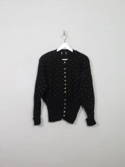 Women's Vintage Cardigan With Gold Beads S/M