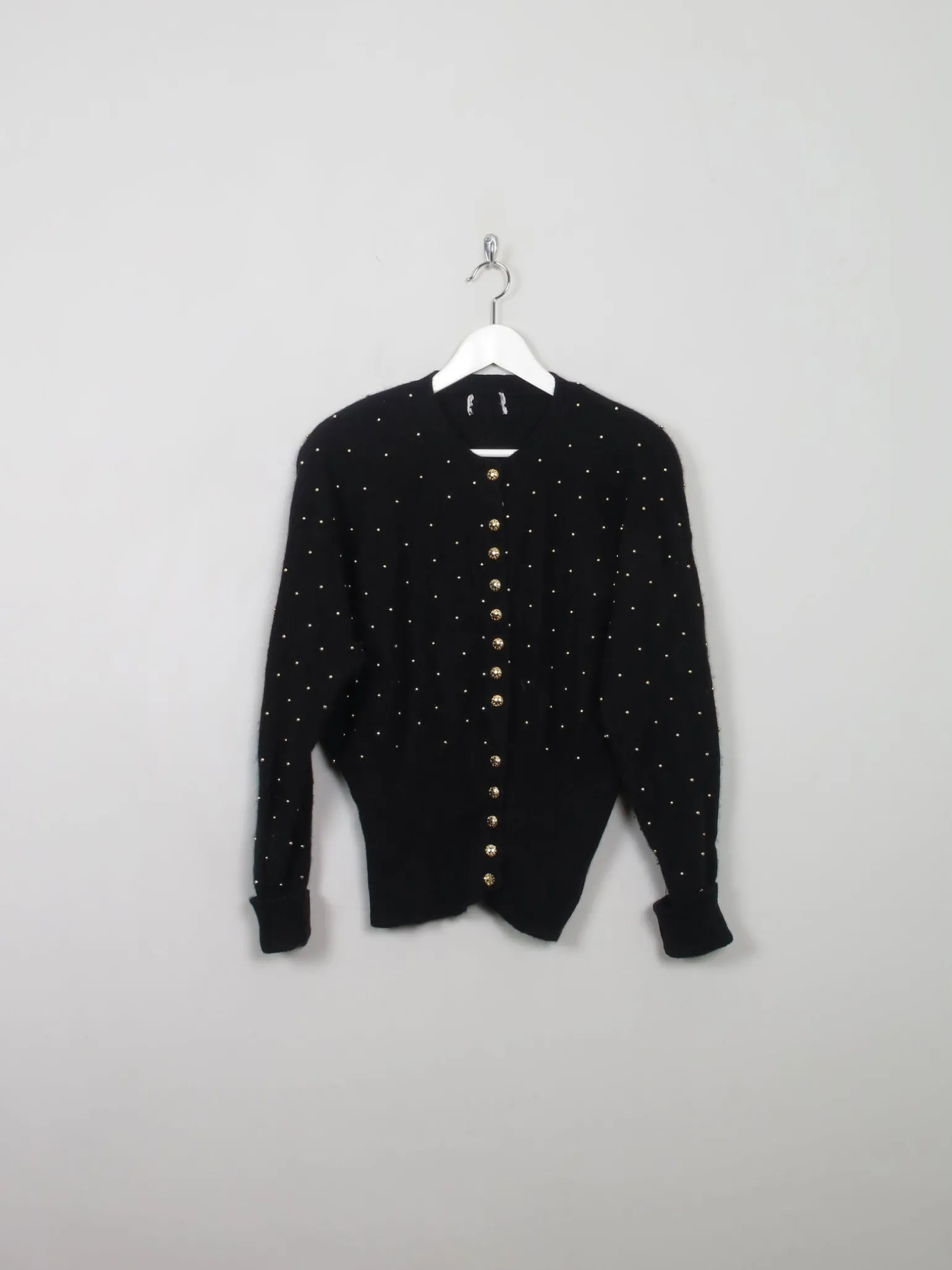 Women's Vintage Cardigan With Gold Beads S/M