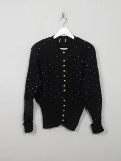 Women's Vintage Cardigan With Gold Beads S/M