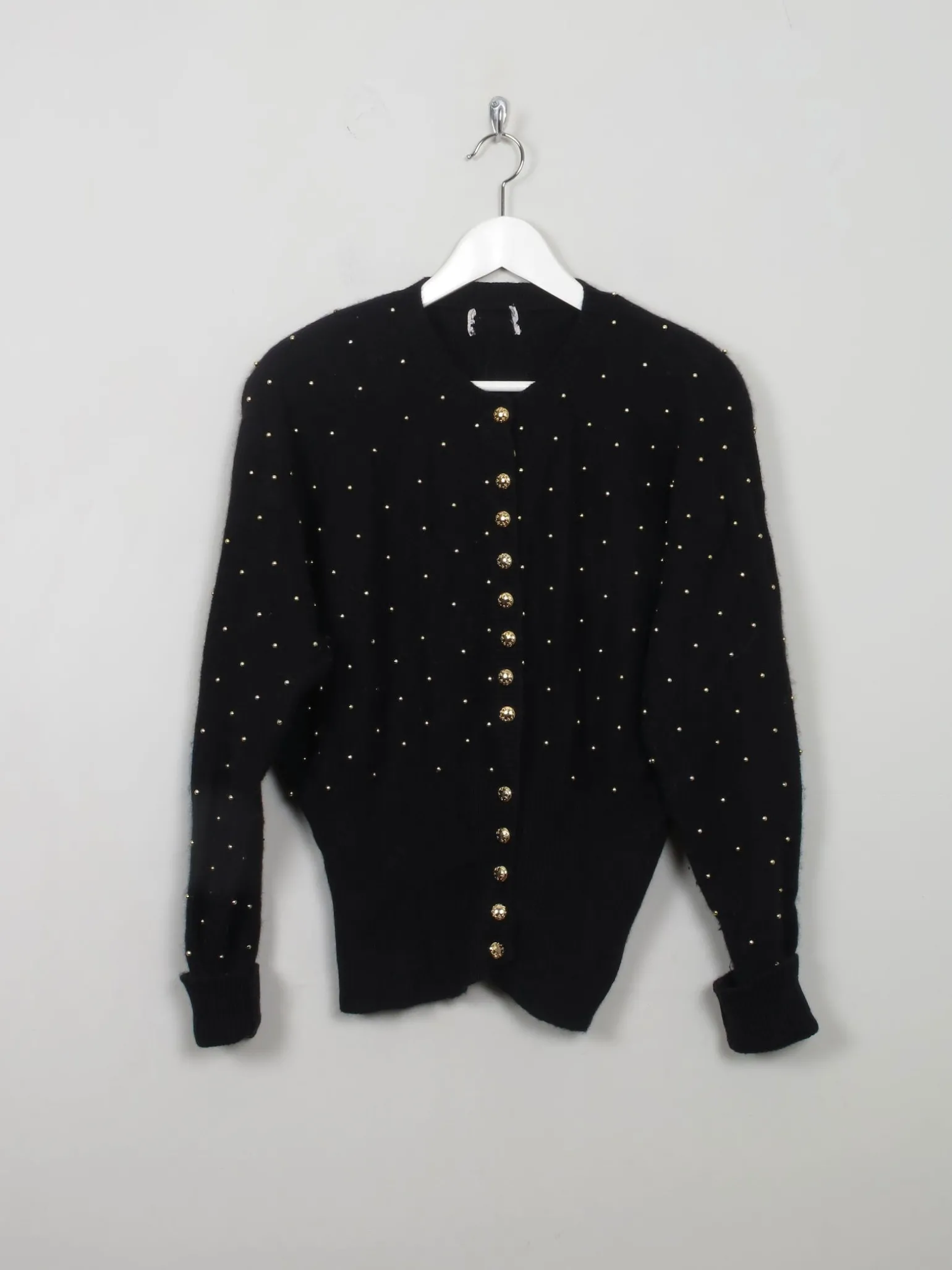 Women's Vintage Cardigan With Gold Beads S/M