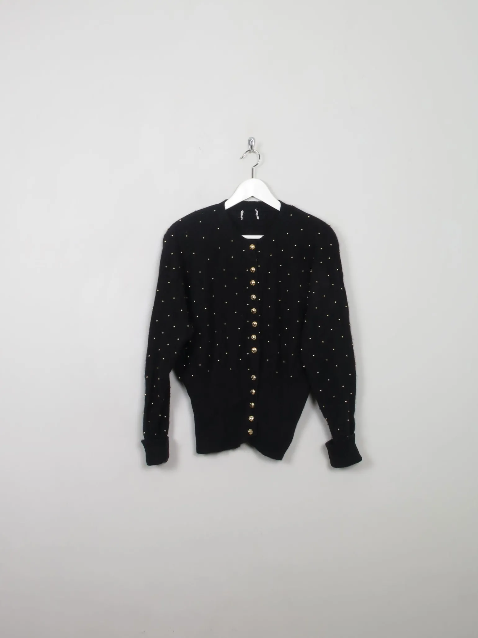 Women's Vintage Cardigan With Gold Beads S/M