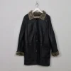 Women's Vintage Charcoal Black Sheepskin Coat S/M