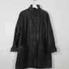 Women's Vintage Charcoal Sheepskin Short Coat M/L