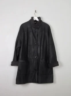 Women's Vintage Charcoal Sheepskin Short Coat M/L