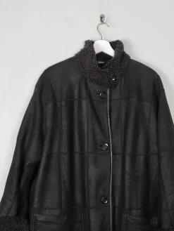 Women's Vintage Charcoal Sheepskin Short Coat M/L