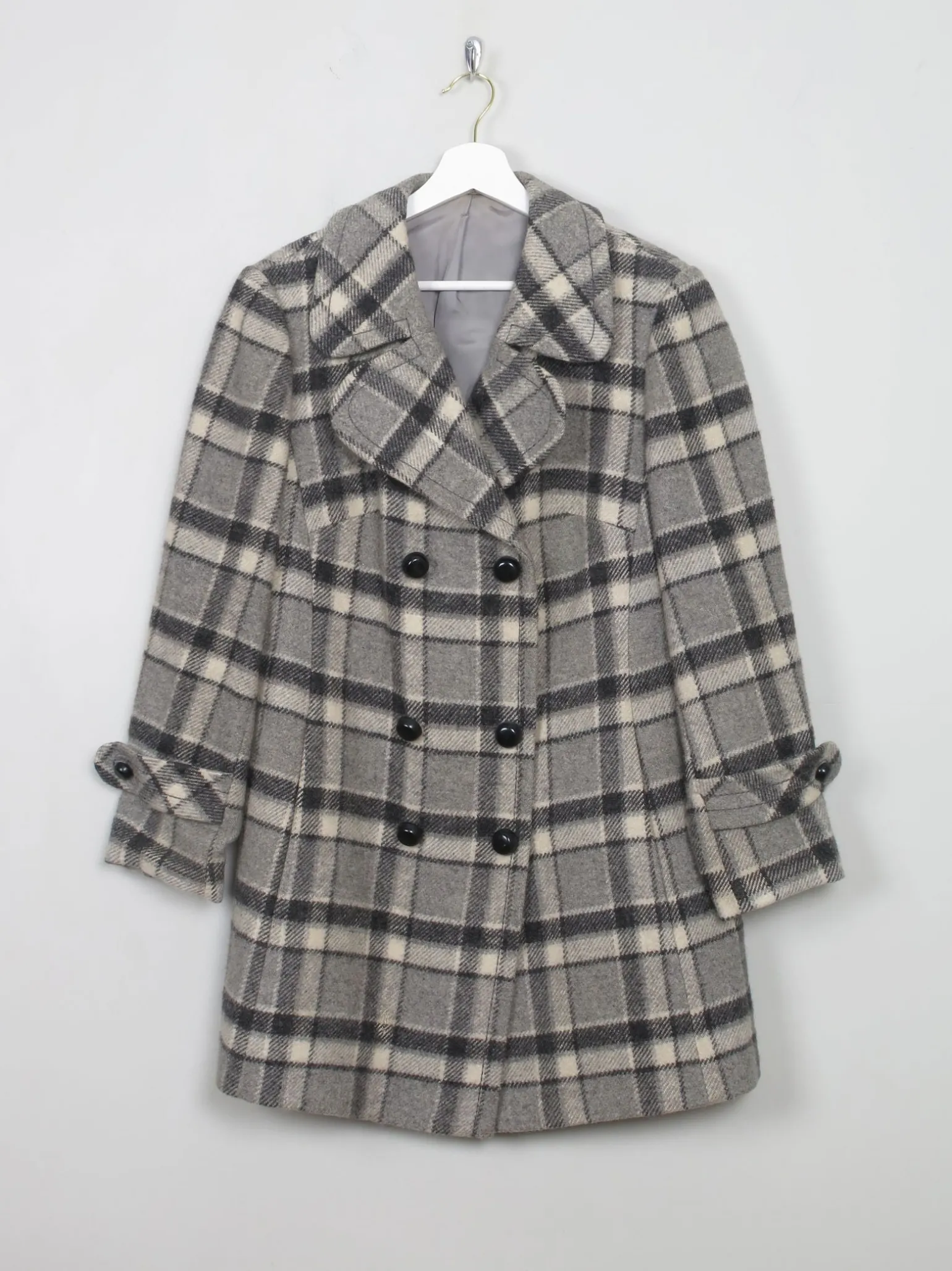 Women's Vintage Check Short 1970s Coat M