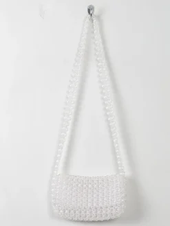Women's Vintage Clear Beaded Bag