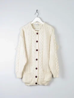 Women's Vintage Cream Aran Cardigan From Carraig Donn M