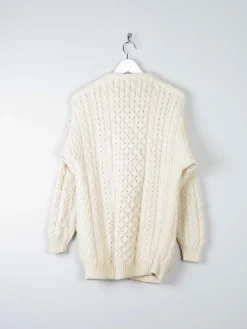 Women's Vintage Cream Aran Cardigan From Carraig Donn M