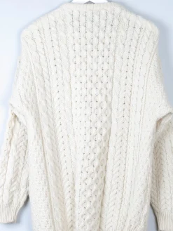 Women's Vintage Cream Aran Cardigan From Carraig Donn M