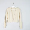 Women’s Vintage Cream Beaded Bolero Wool Cardigan S/M