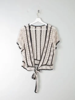 Women's Vintage Cream Crochet Top M/L