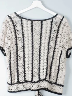 Women's Vintage Cream Crochet Top M/L