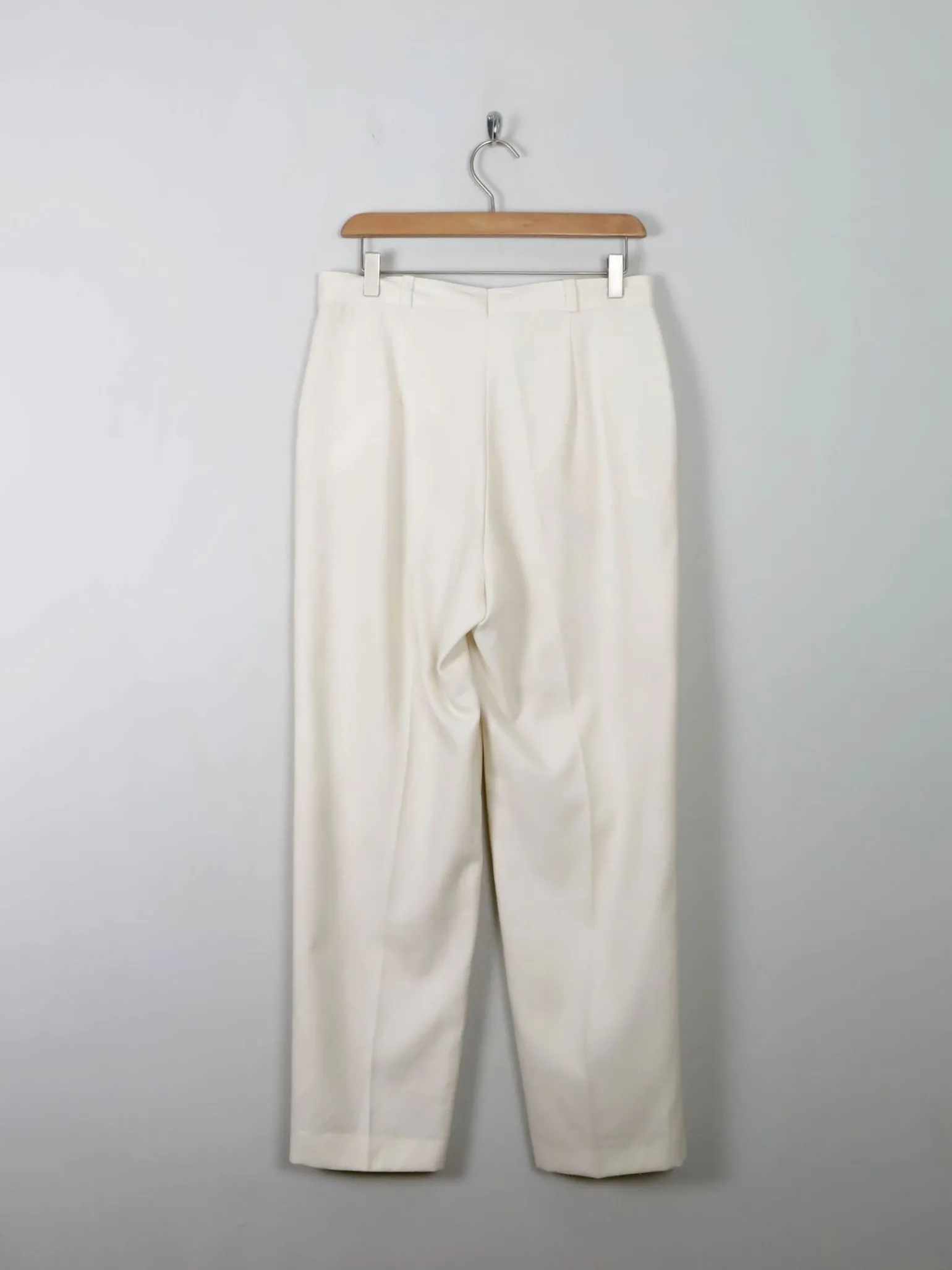Women's Vintage Cream High Waist Trousers 31"W/ M