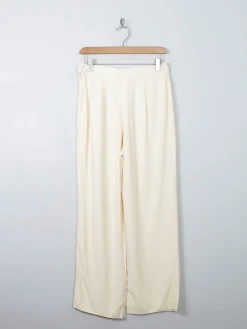 Women's Vintage Cream Wool Cropped Trousers 10/12