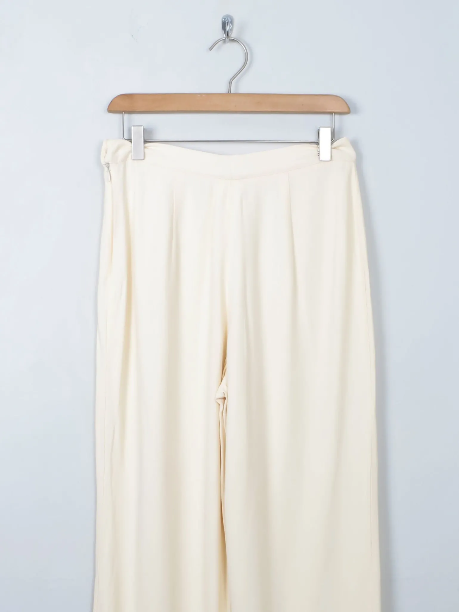 Women's Vintage Cream Wool Cropped Trousers 10/12