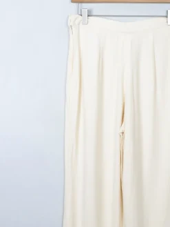 Women's Vintage Cream Wool Cropped Trousers 10/12