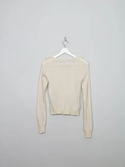 Women's Vintage Cream Wool Cropped Cardigan XS/S