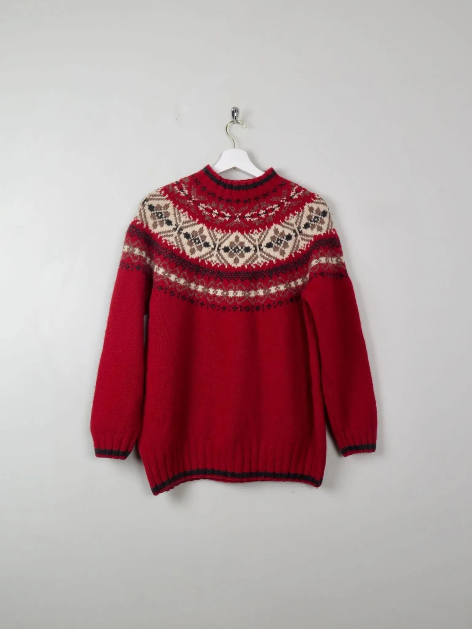 Women's Vintage Eddie Beaver FairIsle Wool Jumper M