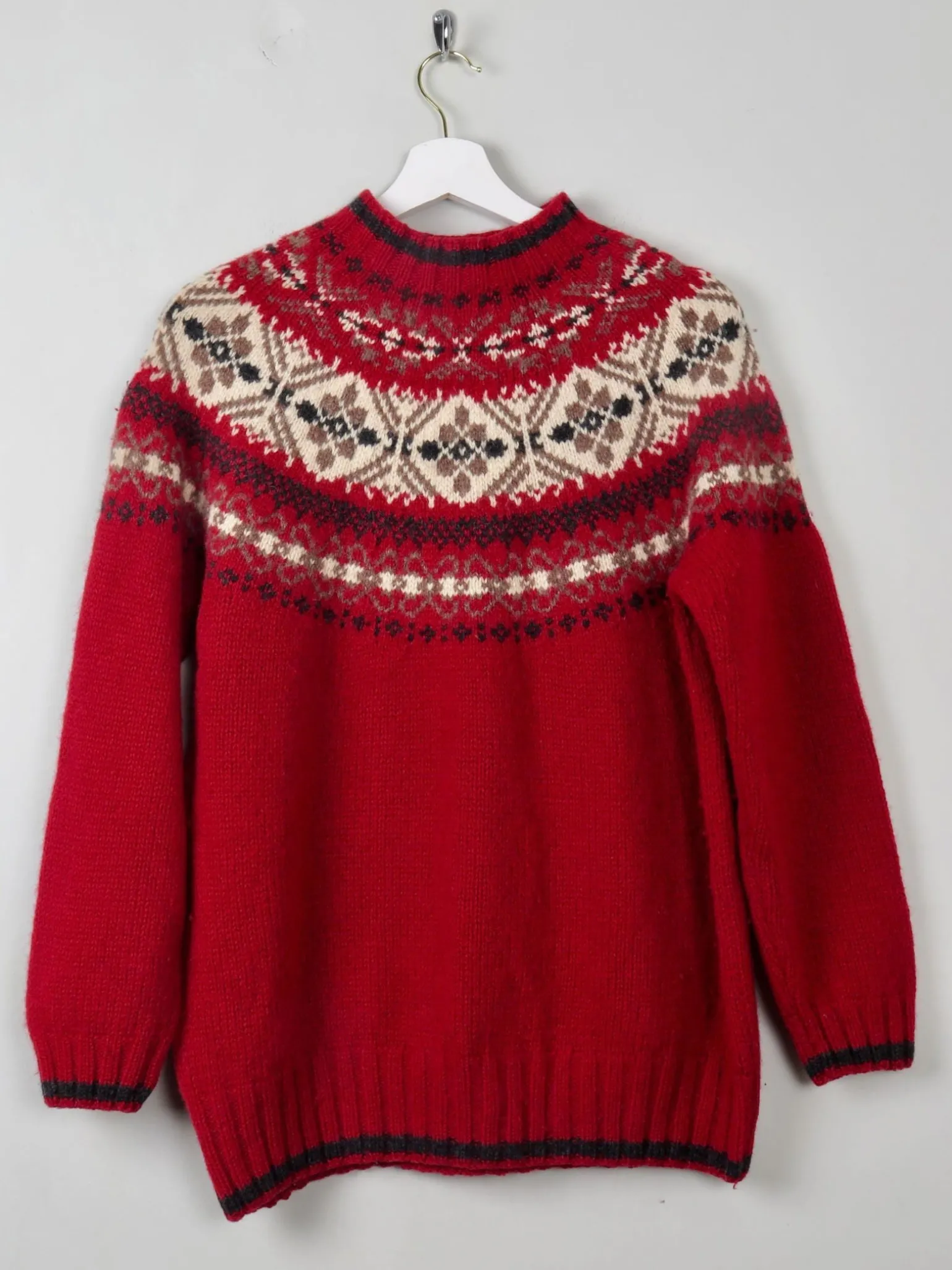 Women's Vintage Eddie Beaver FairIsle Wool Jumper M