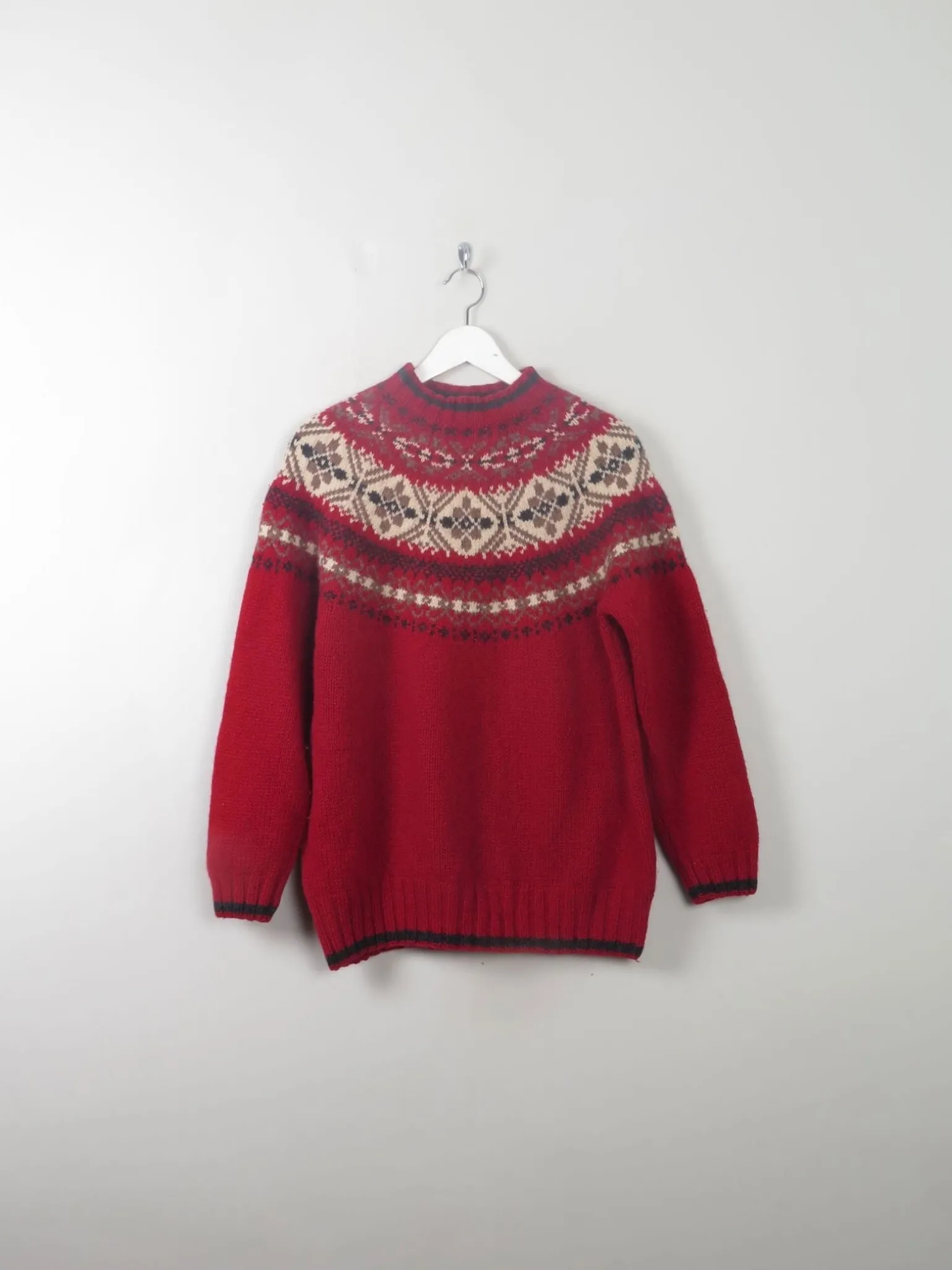 Women's Vintage Eddie Beaver FairIsle Wool Jumper M