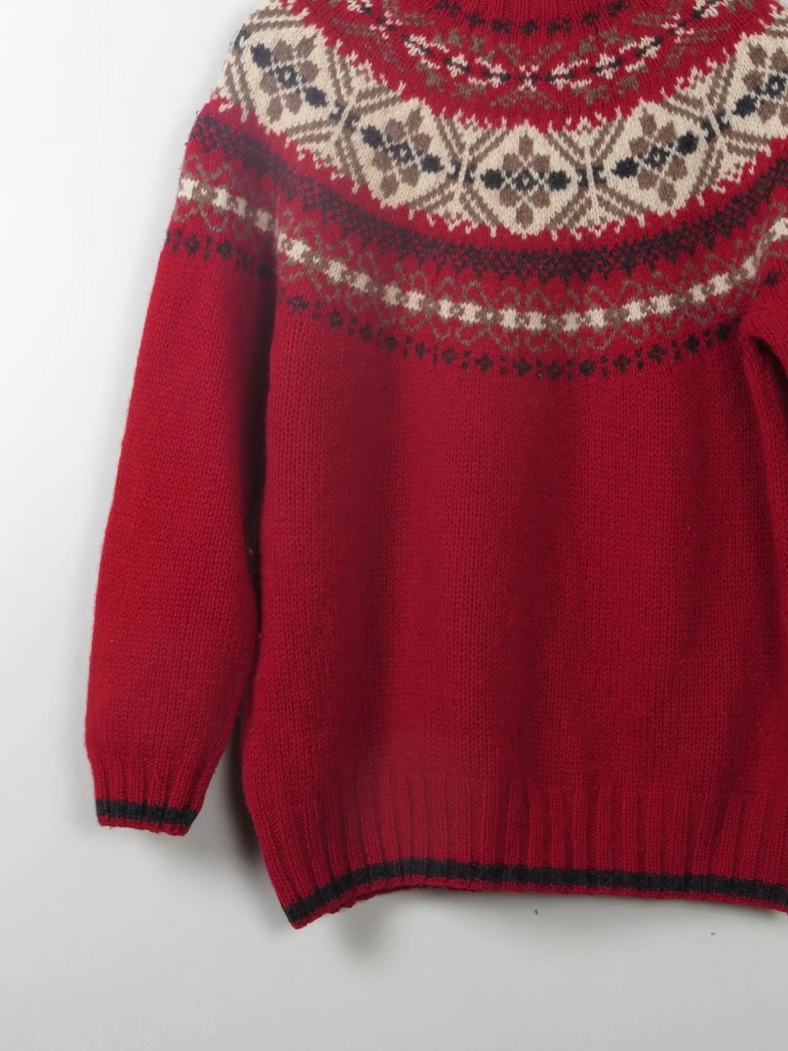 Women's Vintage Eddie Beaver FairIsle Wool Jumper M
