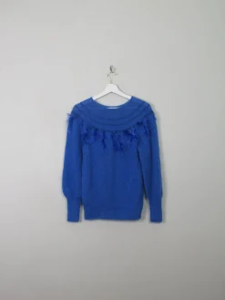 Women's Vintage Electric Blue Mohair Jumper S/M