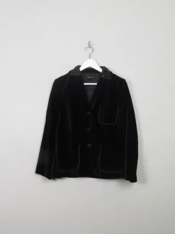 Women's Vintage Embellished  Black Velvet Jacket M